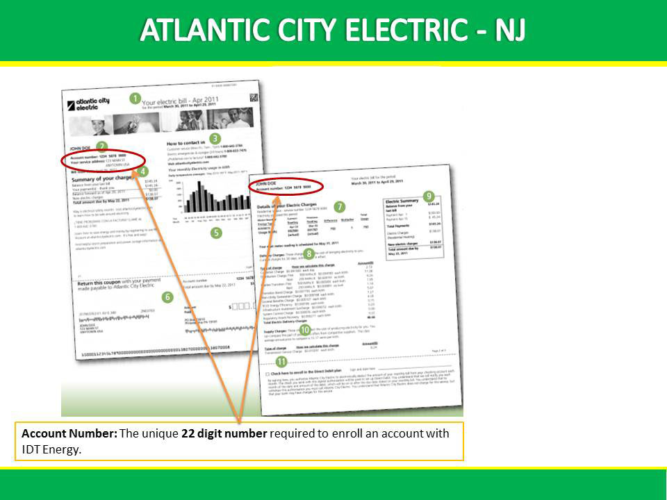 Atlantic City Electric Bill Example